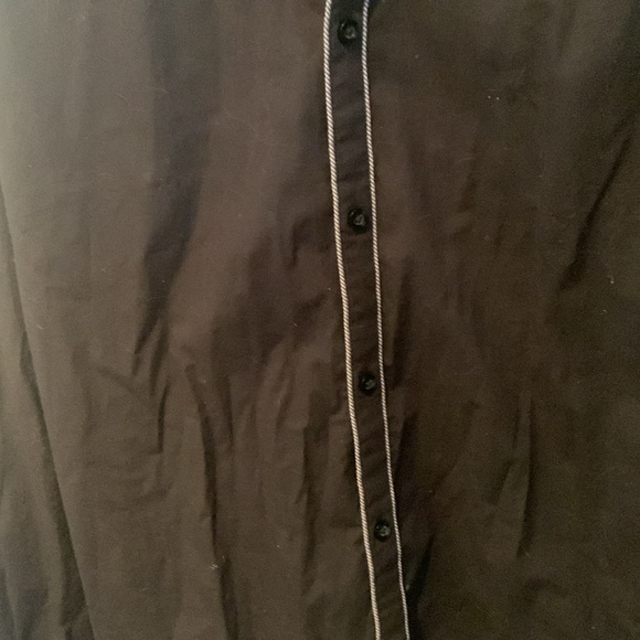 Very Sharp 2 Tone Bachrach Black Button Up Cowboy style w/white trim SZ Medium - Picture 2 of 4